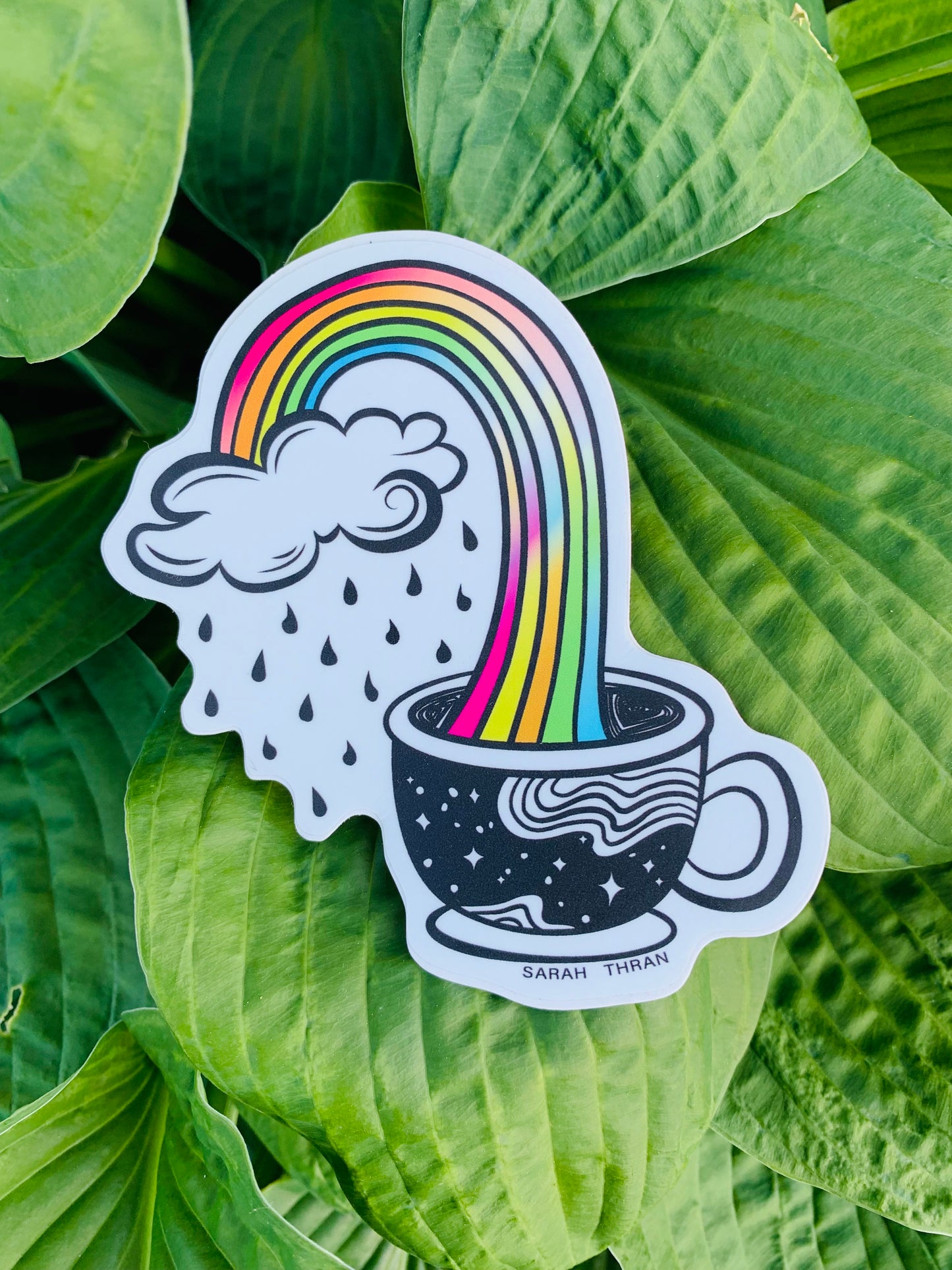 Rainbow in a Coffee Cup Sticker