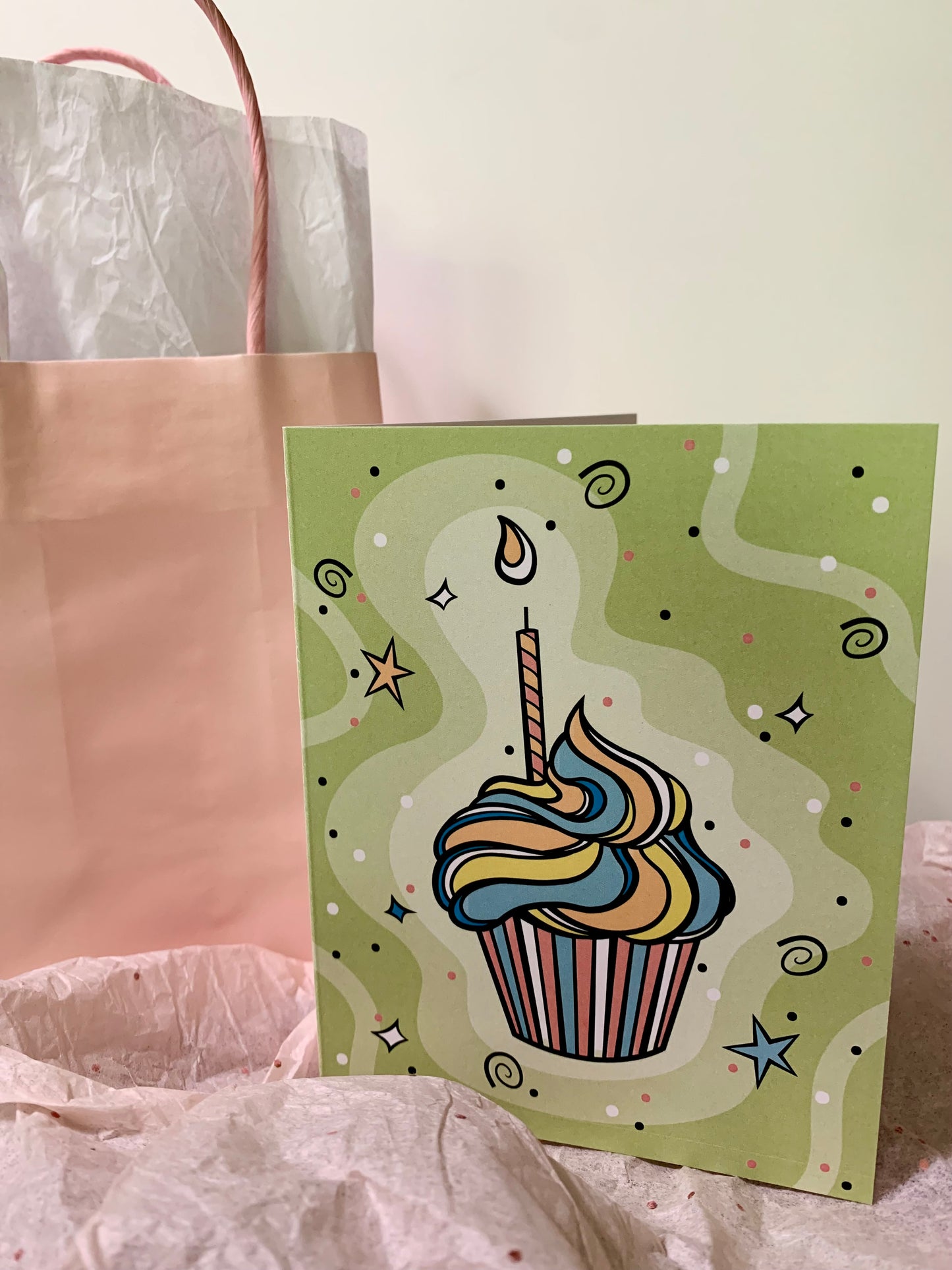 Green Cupcake Card