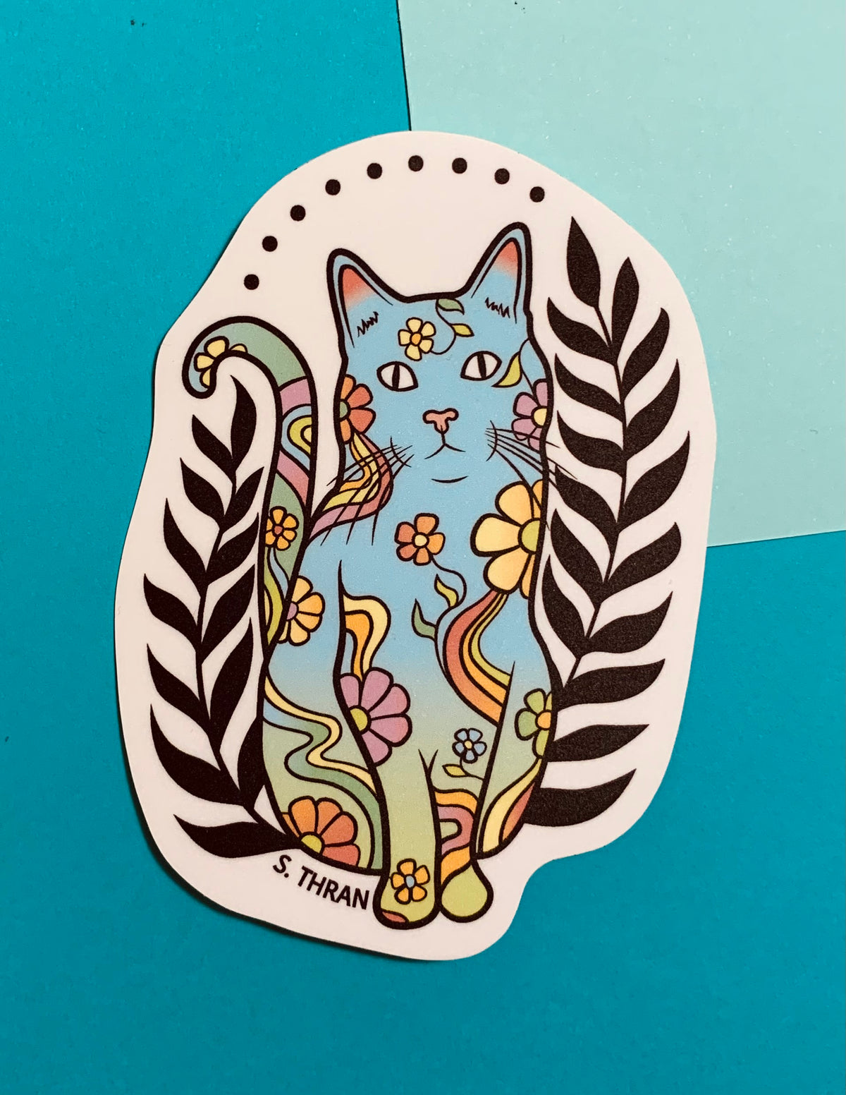 Blue Cat Sticker