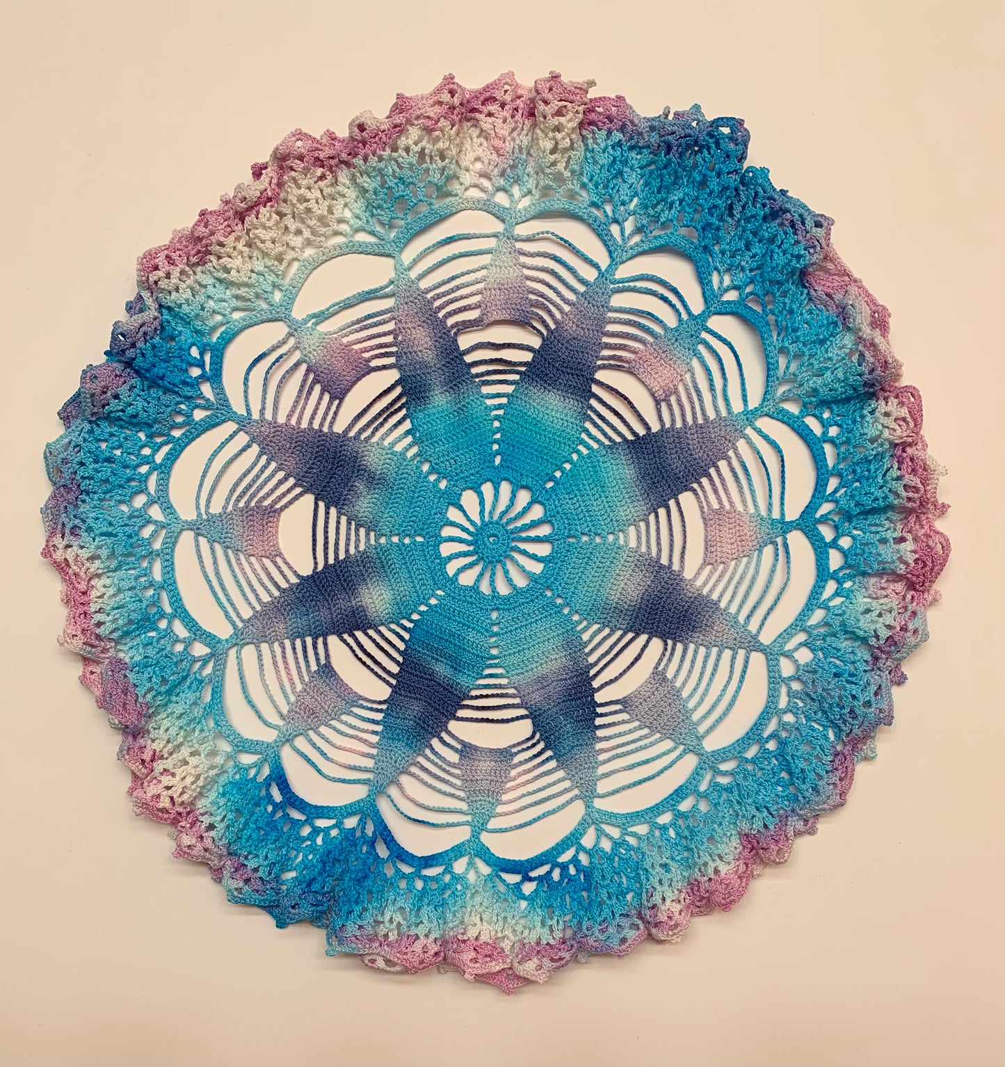 Blue & Purple Ruffled Doily