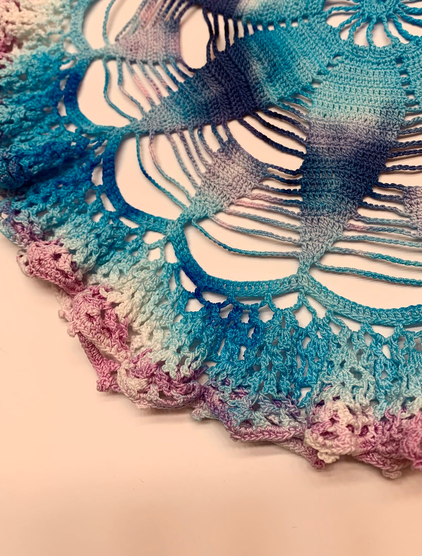 Blue & Purple Ruffled Doily