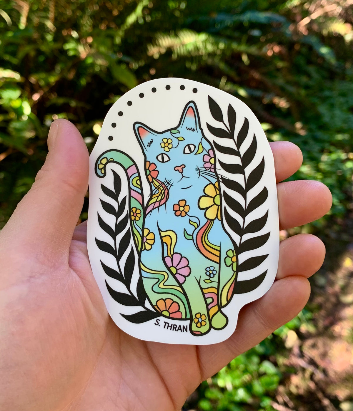 Blue Cat Sticker