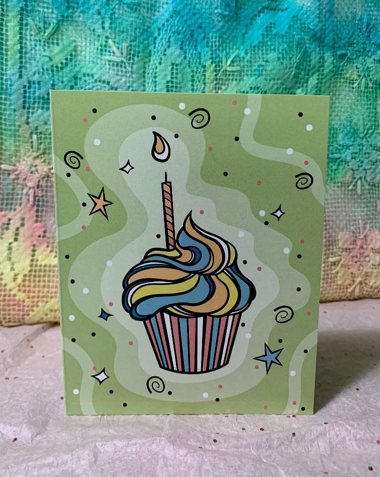 Green Cupcake Card