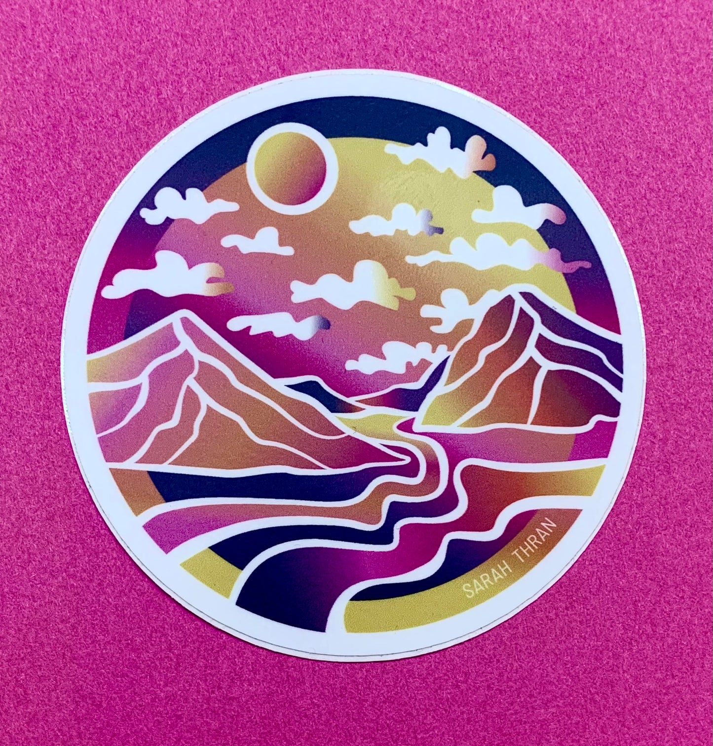 Round Sunset Sticker