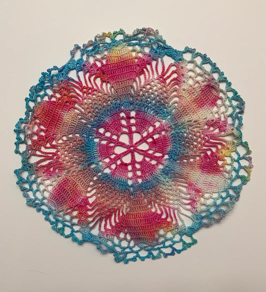 Pink & Blue Round Doily