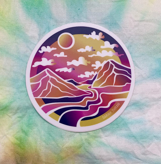 Round Sunset Sticker