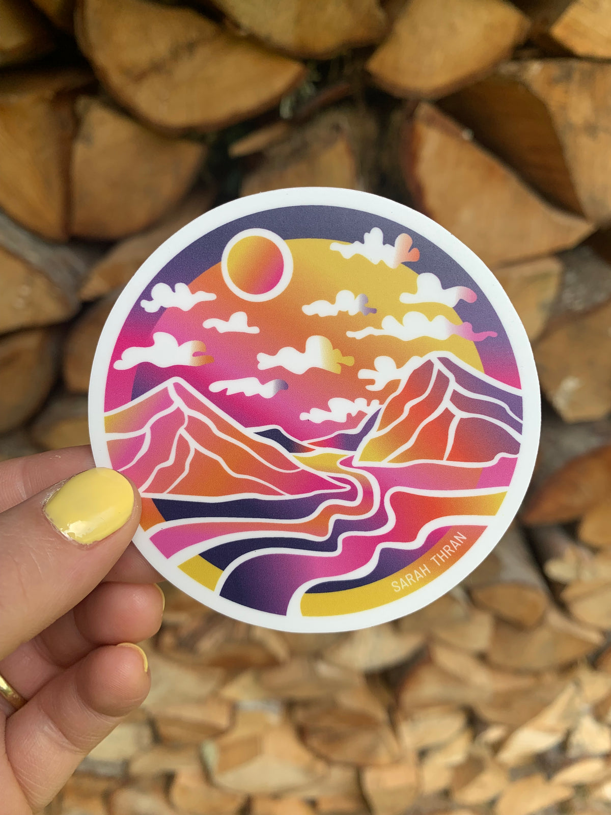 Round Sunset Sticker